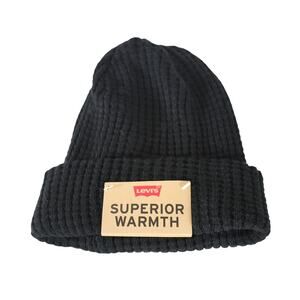 Levi's Waffle Knit Beanie Cap - Black - One Size - NWT
